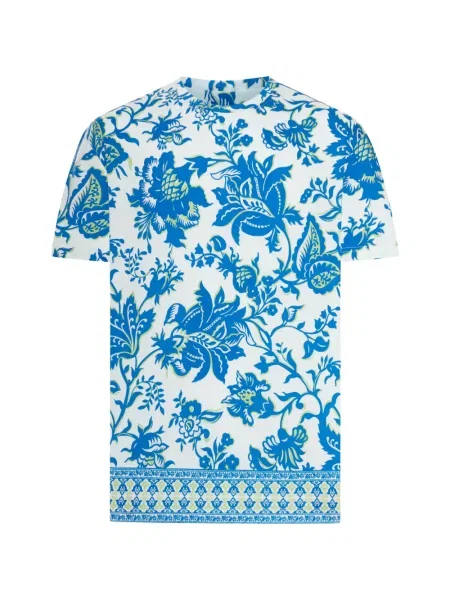 Tricou Etro cu model floral cu imagine alb