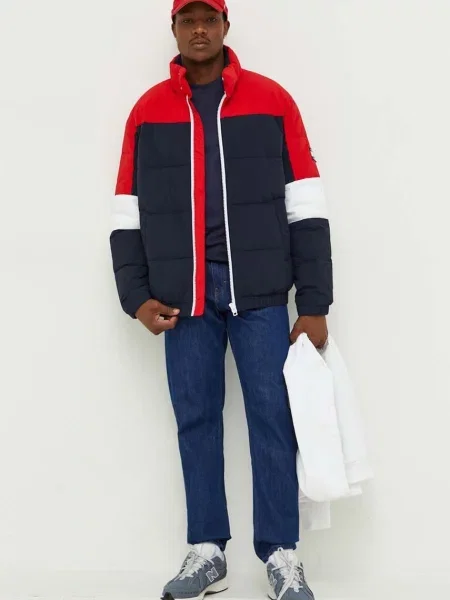 Jakna Tommy Jeans za muškarce tamno za zimu oversize plava