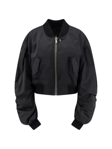 Decupat geacă bomber Rick Owens cu volane negru