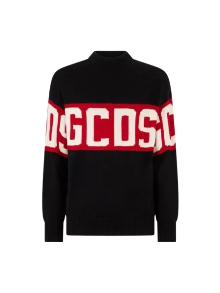 Sweter Gcds wełniany z logo czarny