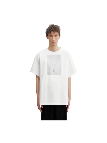 Koszulka Mm6 Maison Margiela z nadrukiem biała