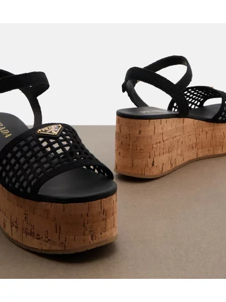 Sandale Prada cu pană negru