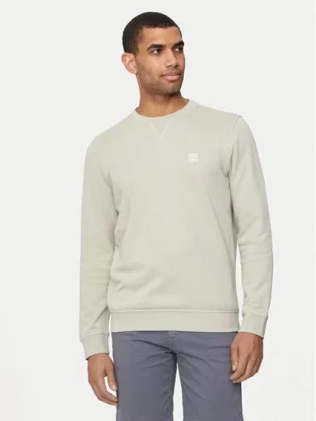 Bluza o kroju regular fit z czystej bawełny model Westart' Hugo beżowa