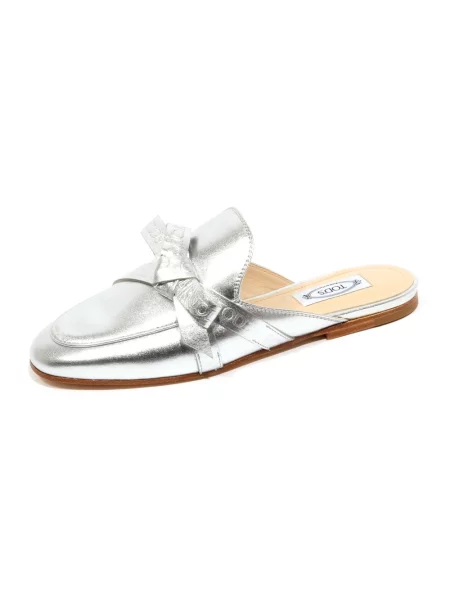 Klapki Tod's z kokardką szare