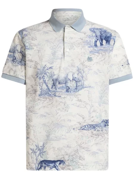 Polo Etro cu imagine safari alb