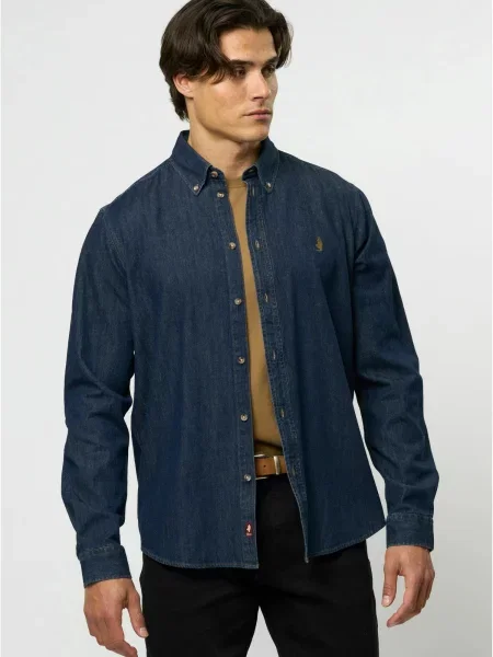 MCS Košile Tim džínovina modrá