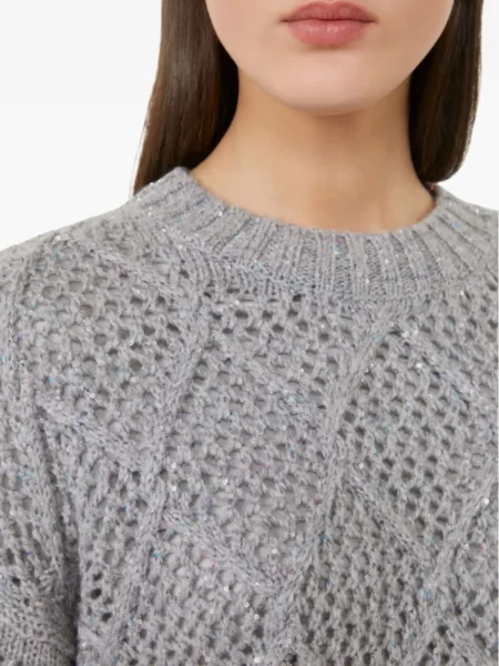 Pulover Max Mara cu paiete gri