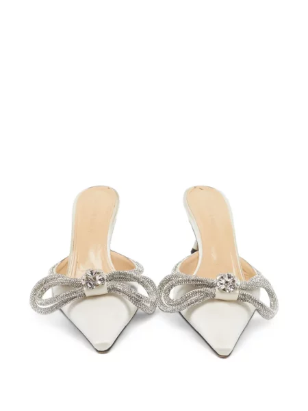 Papuci tip mules Mach & Mach cu funde alb