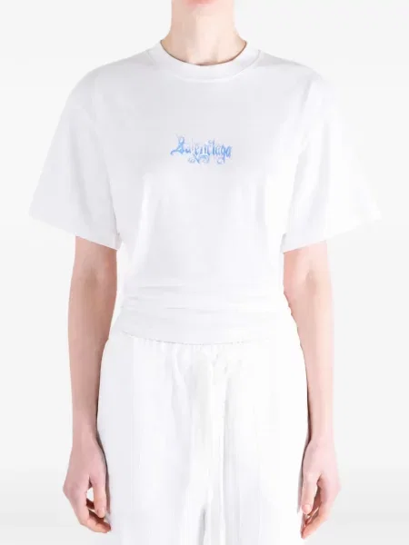 Tricou Balenciaga cu imagine alb