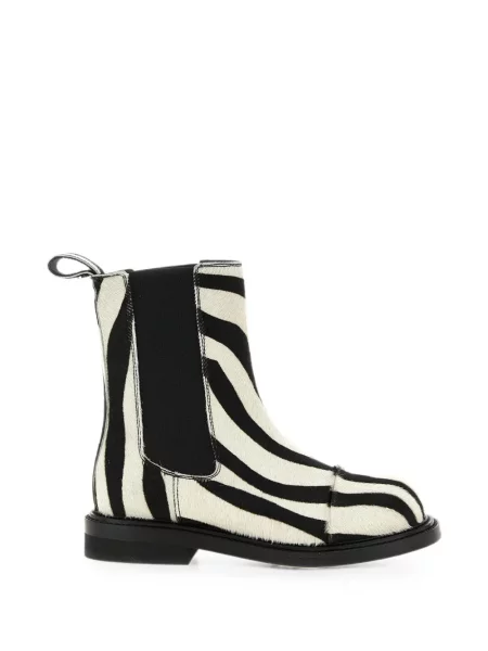 Botine chelsea Moschino cu imagine cu model zebră alb