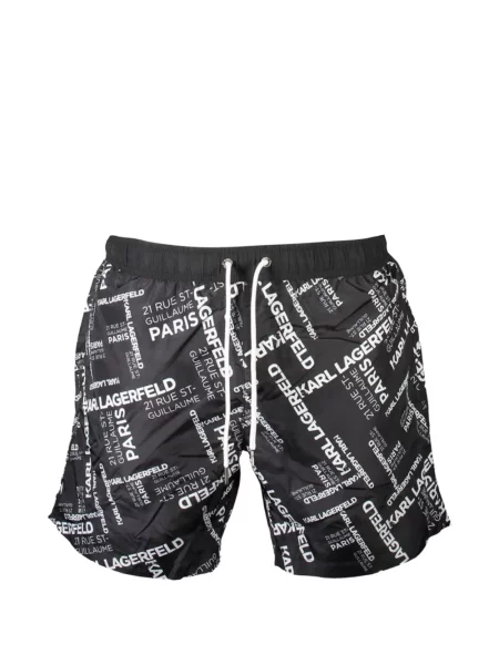 Slip de baie Karl Lagerfeld cu imagine cu cordon negru