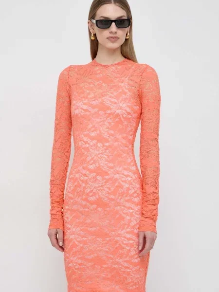 Pinko sukienka mini dopasowana pomarańczowy