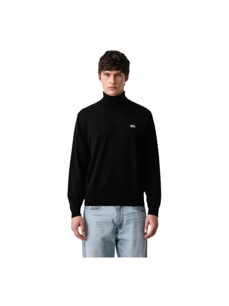 Sweter z golfem Lacoste czarny