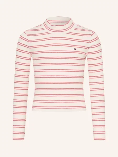 Tommy Hilfiger Tričko S Dlouhým Rukávem S Třpytivou Přízí krémová růžová