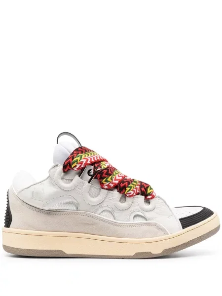 Sneakerși Lanvin din piele de căprioară alb