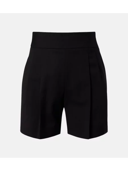 Pantaloni scurți Max Mara de lână negru