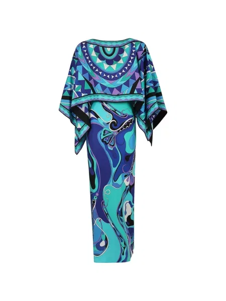 Rochie maxi Pucci cu imagine cu imprimeu geometric albastru