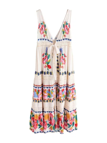 Next Rochie de plaja crem oliv / roz deschis albastru