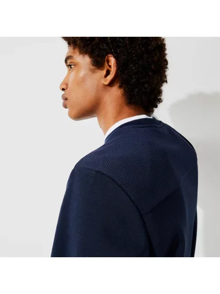 Lacoste Bluza Sport Z Siateczkowymi Panelami szara