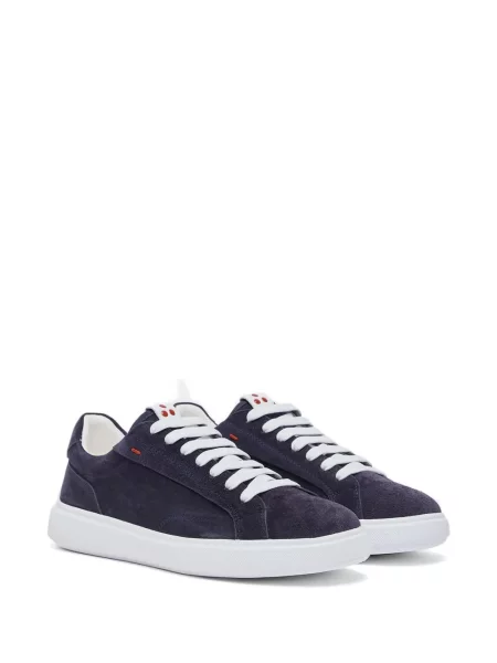Fűzős bőr sneaker Peuterey kék