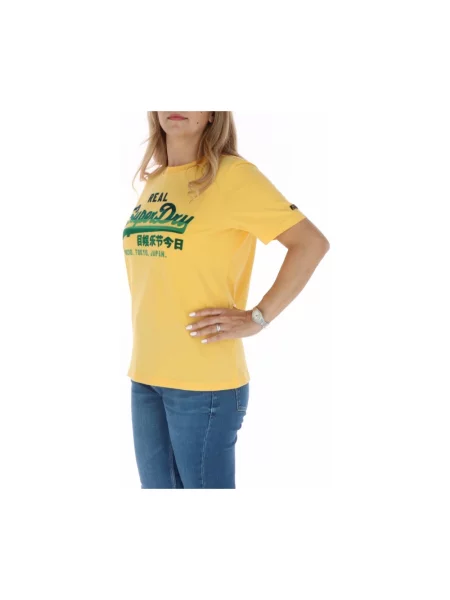 Koszulka Superdry z logo żółta