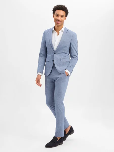 Finshley & Harding garnitur biznesowy Mężczyźni Slim Fit 44 niebieski