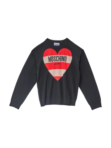 Sweter Moschino z logo czarny