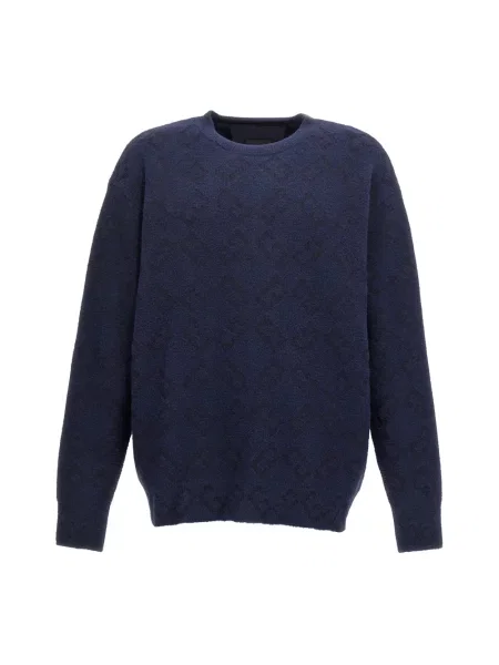 Sweter Givenchy wełniany z logo niebieski