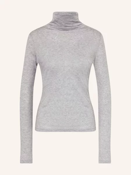 BOSS longsleeve z wełną z półgolfem szary