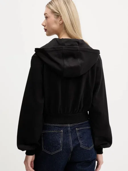 Tommy Jeans hanorac de cu glugă uni negru