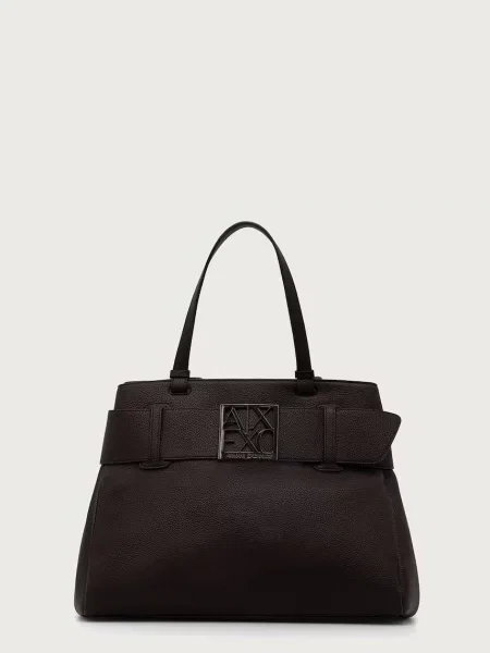 Armani Exchange geantă shopper pentru femei cu imitație de piele maro