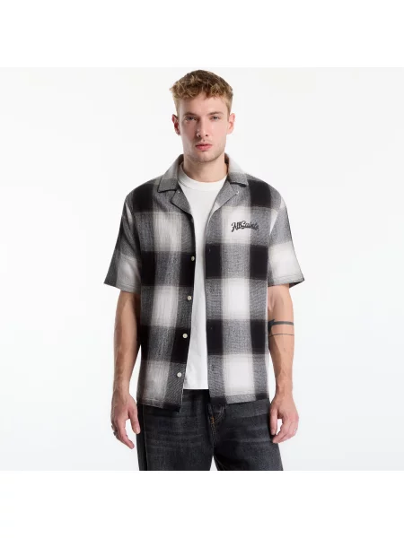 Πουκάμισο AllSaints Fade Out Ss Shirt Whisper Grey XL γκρι