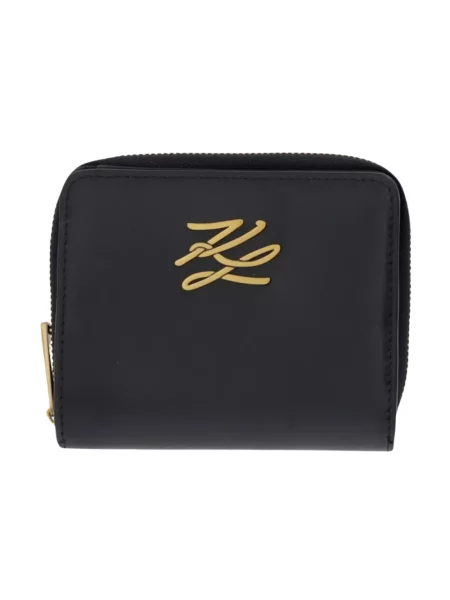 Karl Lagerfeld portfel skórzany K/AUTOGRAPH czarny