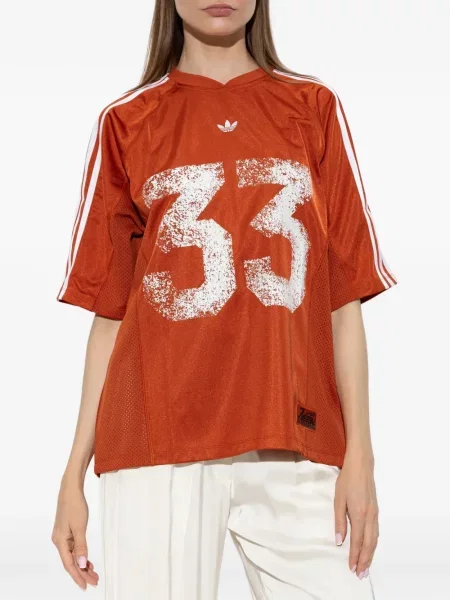 Lung tricou Adidas cu imagine plasă alb