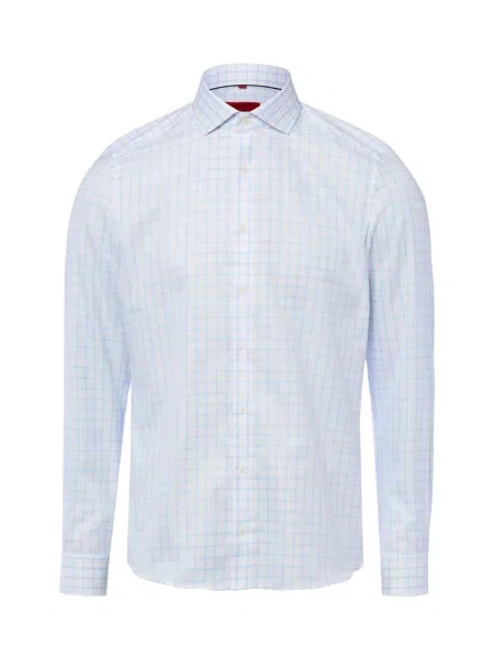 Finshley & Harding koszula biznesowa non-iron Mężczyźni Slim Fit niebieski|biały|różowy w kratkę 37 biała