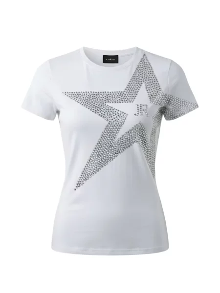 Stras tricou John Richmond alb