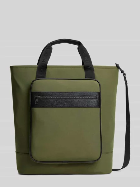 Torba na ramię z boczną kieszenią Tommy Hilfiger oliwkowa