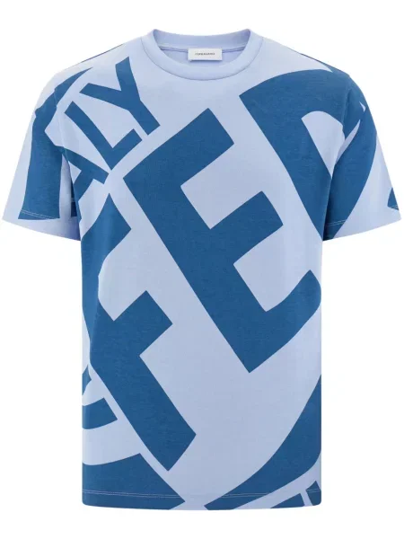 Tricou Ferragamo cu imagine albastru