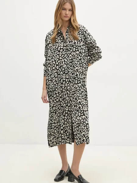 Haljina Answear Lab midi oversize crna