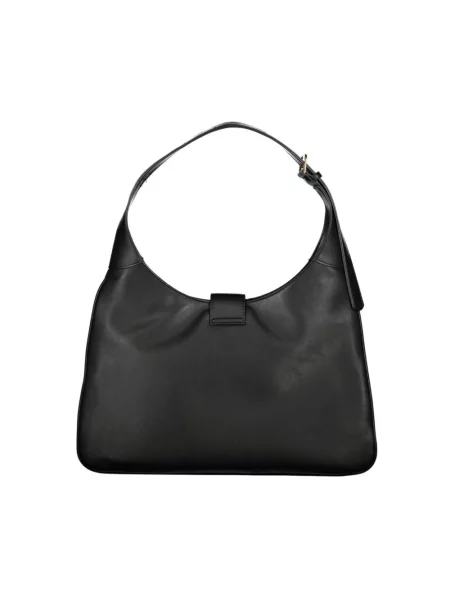 Lniana torebka Valentino By Mario Valentino z logo czarna