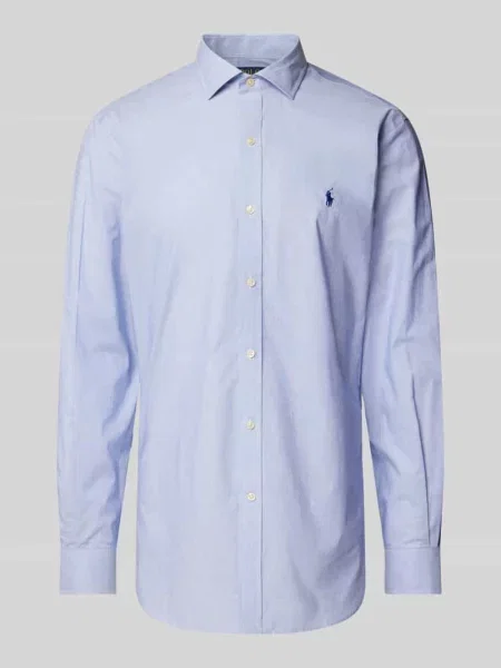 Koszula biznesowa o kroju slim fit z czystej bawełny Polo Ralph Lauren błękitna