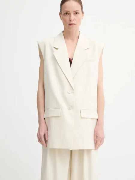 Gestuz vestă un singur rand de bej