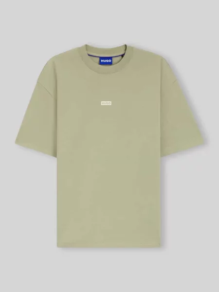 T-shirty oversized z czystej bawełny model Nalono' Hugo Blue niebieska