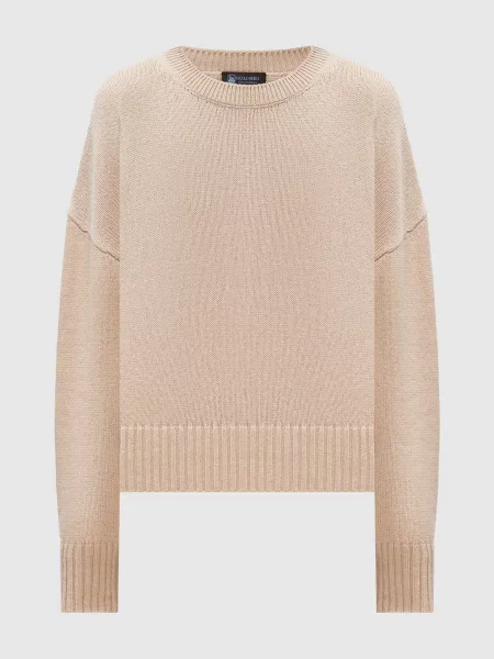 Светр з кашеміру з металевим логотипом Colombo бежевий