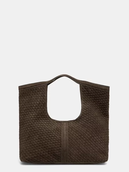 Answear.LAB torebka shopper z imitacji zamszu zielona