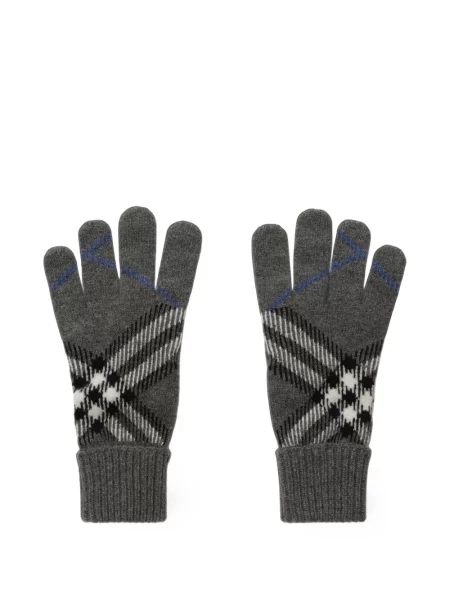 Kašmírové kostkované rukavice Burberry šedé