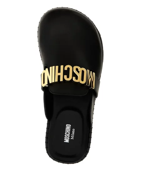 Papuci tip mules Moschino din piele negru