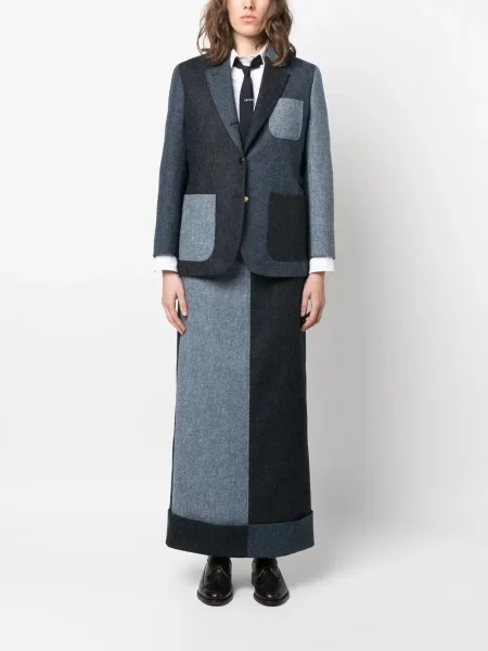 Tvídové sako Thom Browne modré