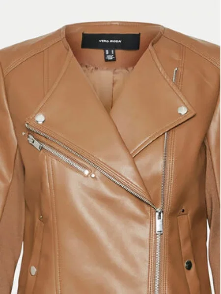 Vero Moda Bunda z imitace kůže Riley hnědá