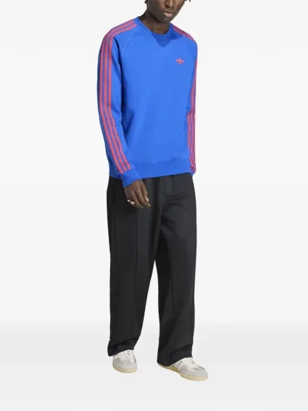 Бягане плетена тениска Adidas на райета червено